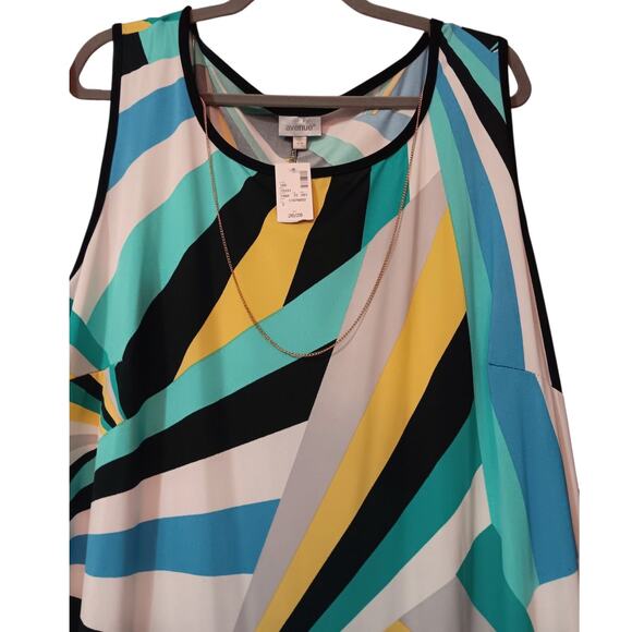 NEW AVENUE Long Maxi Dress Plus 26/28 3X Stretchy Vacation Career Travel Flowy - Picture 3 of 13